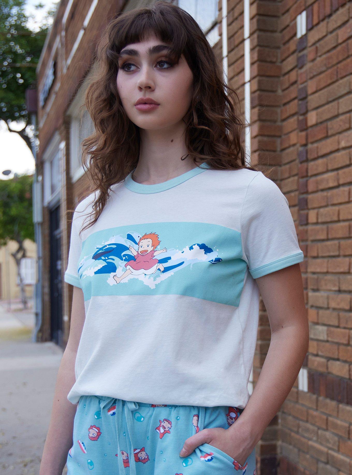 Her Universe Studio Ghibli Ponyo Stripe Girls Ringer T-Shirt