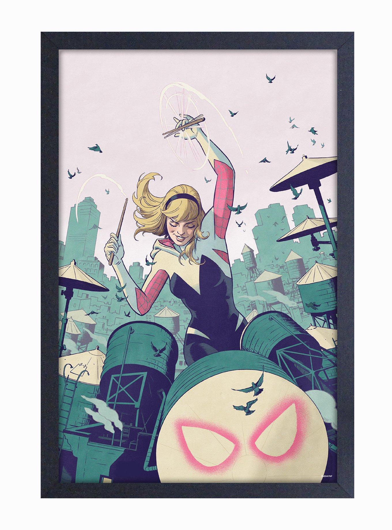Marvel Spider-Man Gwen Drumming Framed Poster, , hi-res