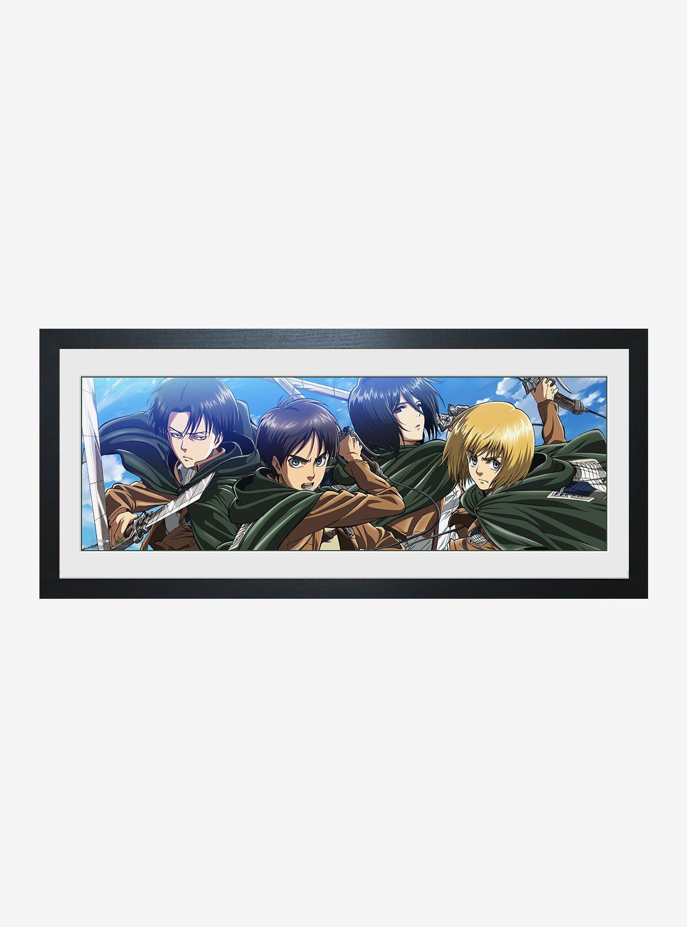 Attack On Titan Group Framed Poster, , hi-res