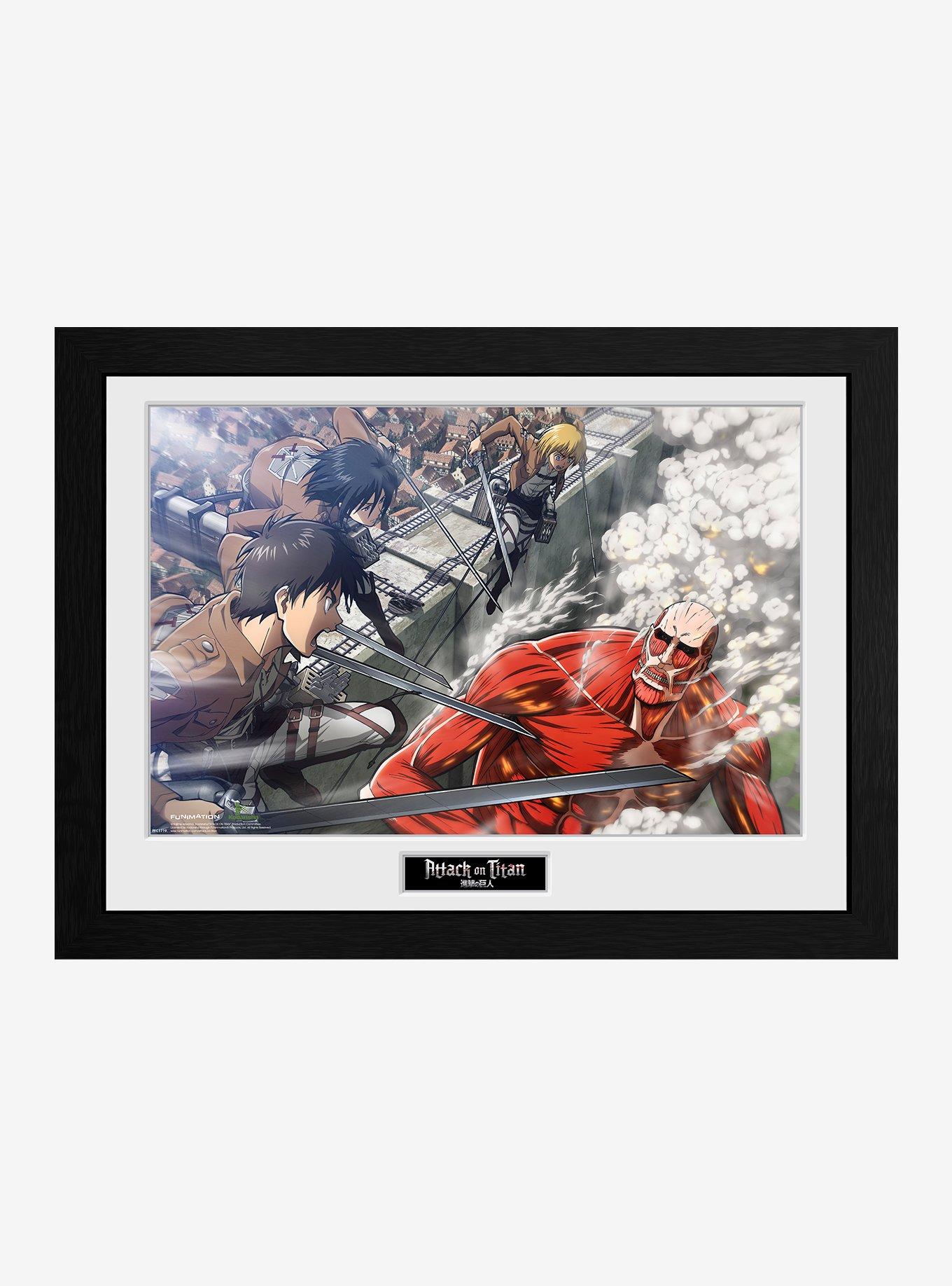 Attack On Titan Eren & Mikasa Framed Poster, , hi-res