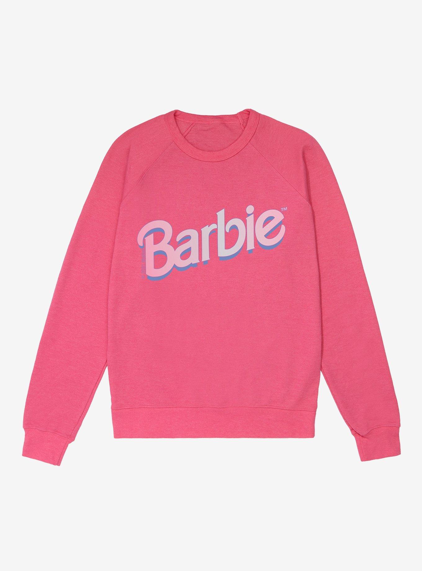 Barbie 90's Logo French Terry Sweatshirt - PINK | Hot Topic