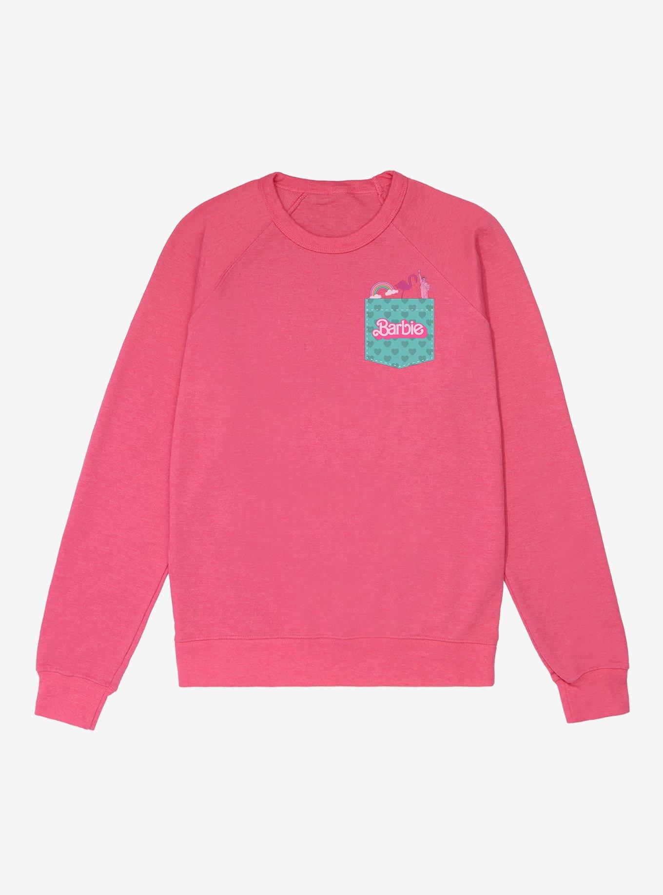 Barbie Pocket Graphic French Terry Sweatshirt, HELICONIA HEATHER, hi-res