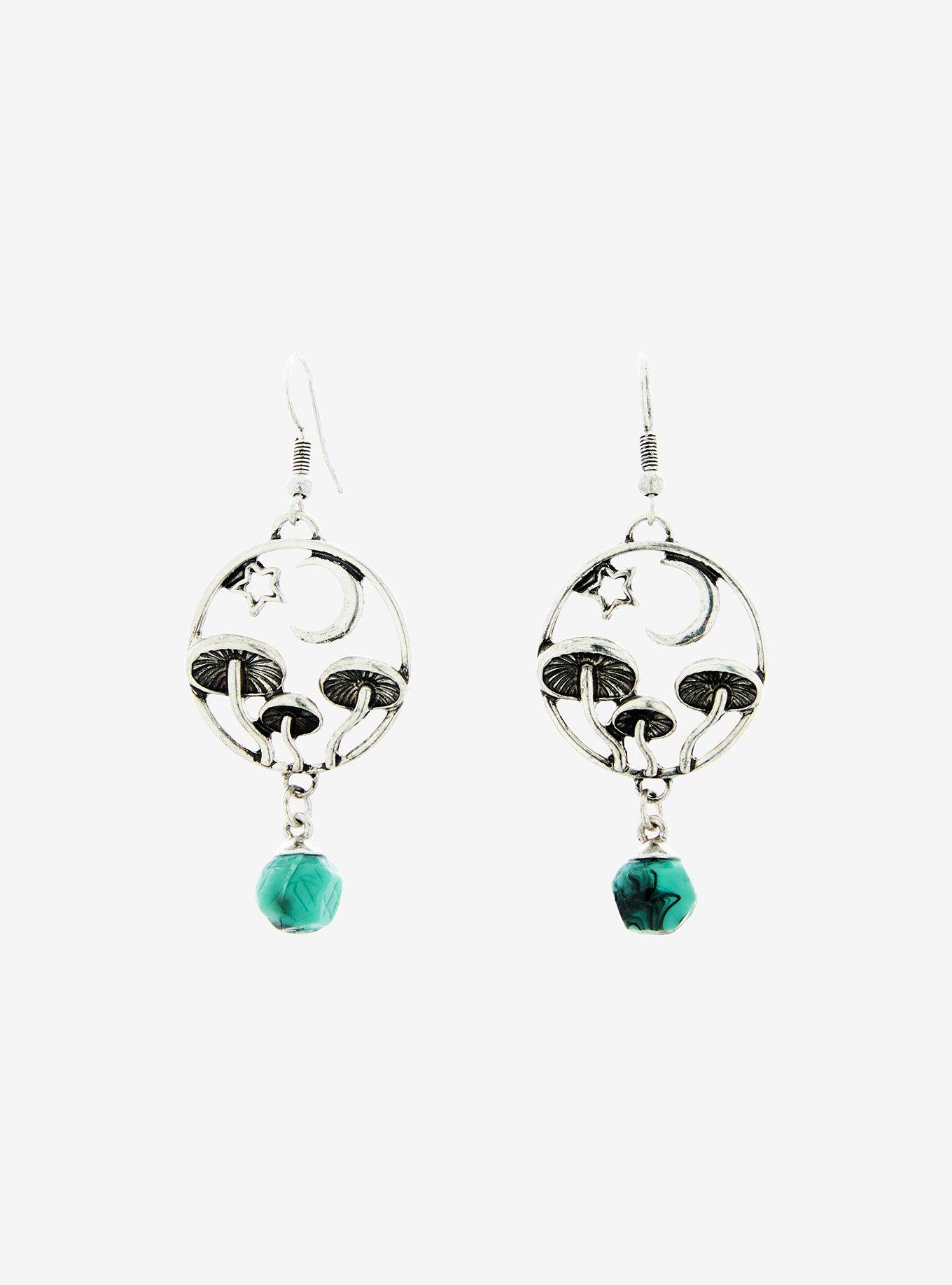 Cosmic Aura Mushroom Celestial Stone Earrings Hot Topic