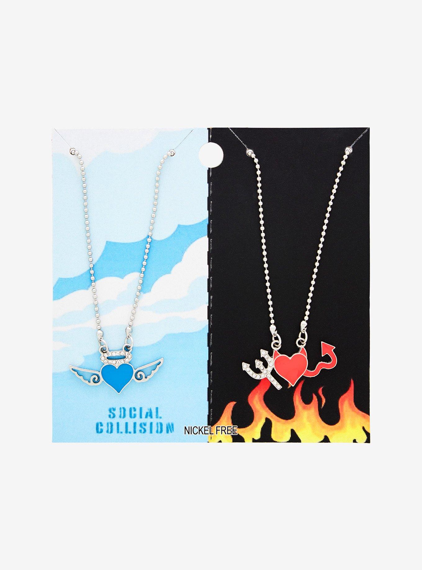 Social Collision&reg; Angel & Devil Best Friend Necklace Set, , hi-res