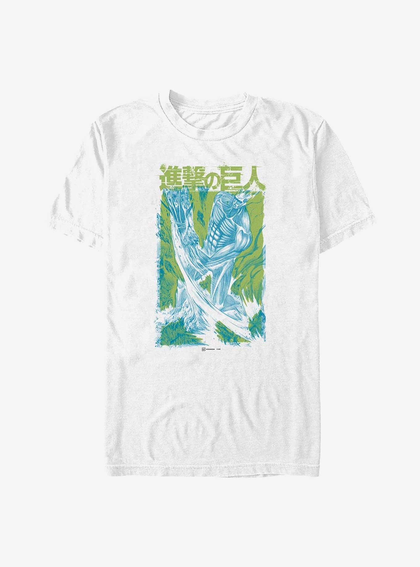 Attack On Titan Colossus Poster Big & Tall T-Shirt, WHITE, hi-res