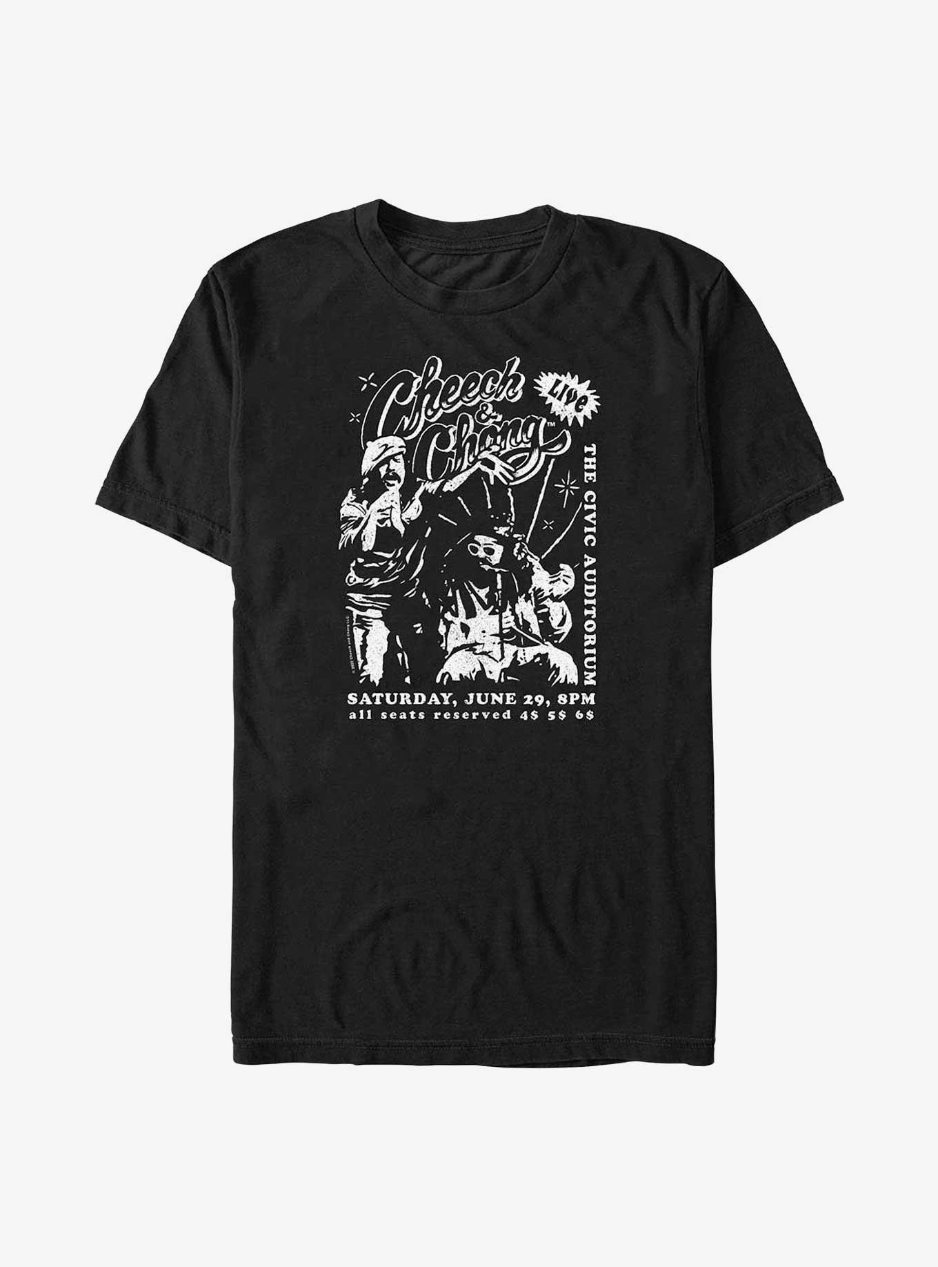 Cheech & Chong Live Concert Poster Big & Tall T-Shirt