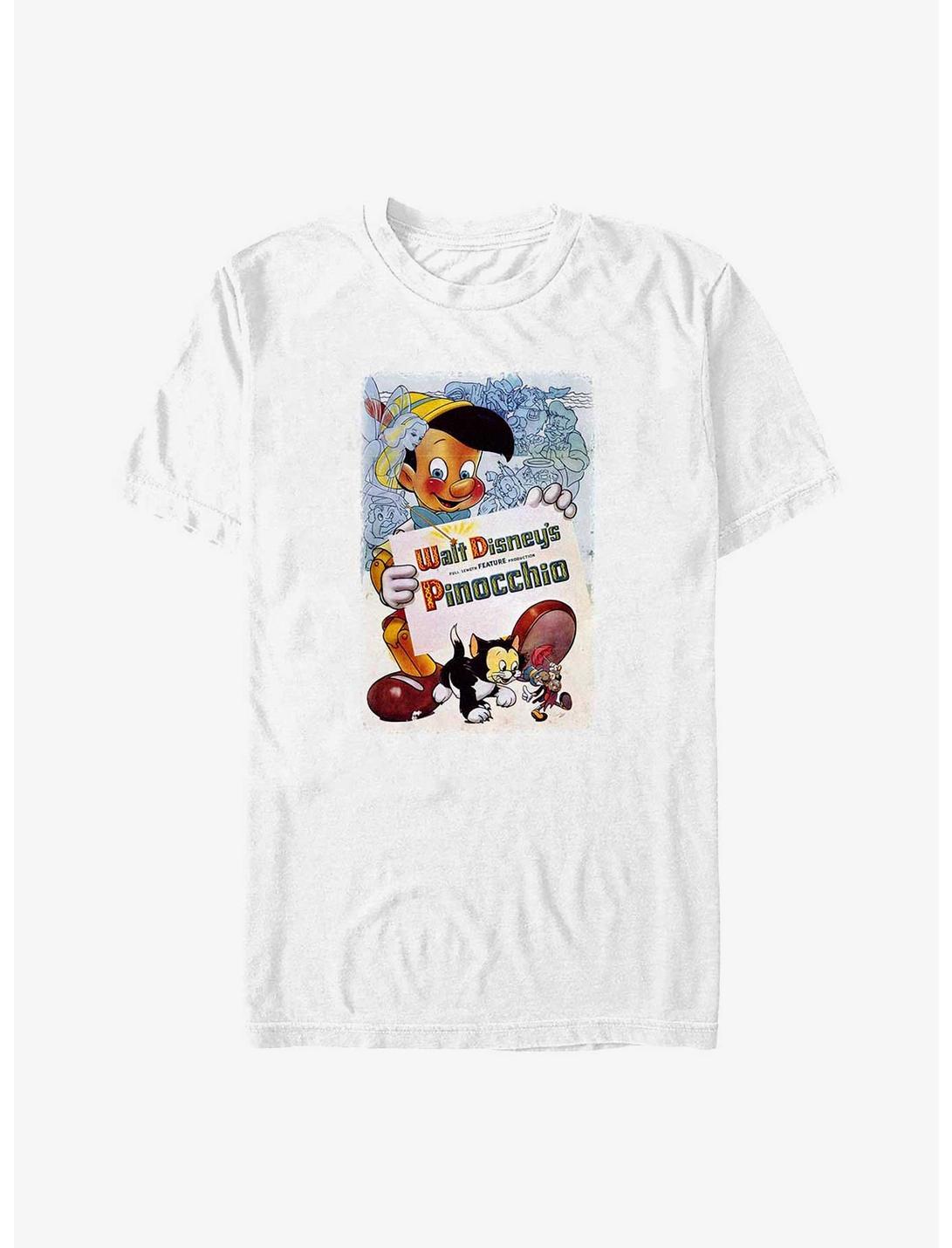 Disney Pinocchio Watercolor Cover Big & Tall T-Shirt, WHITE, hi-res
