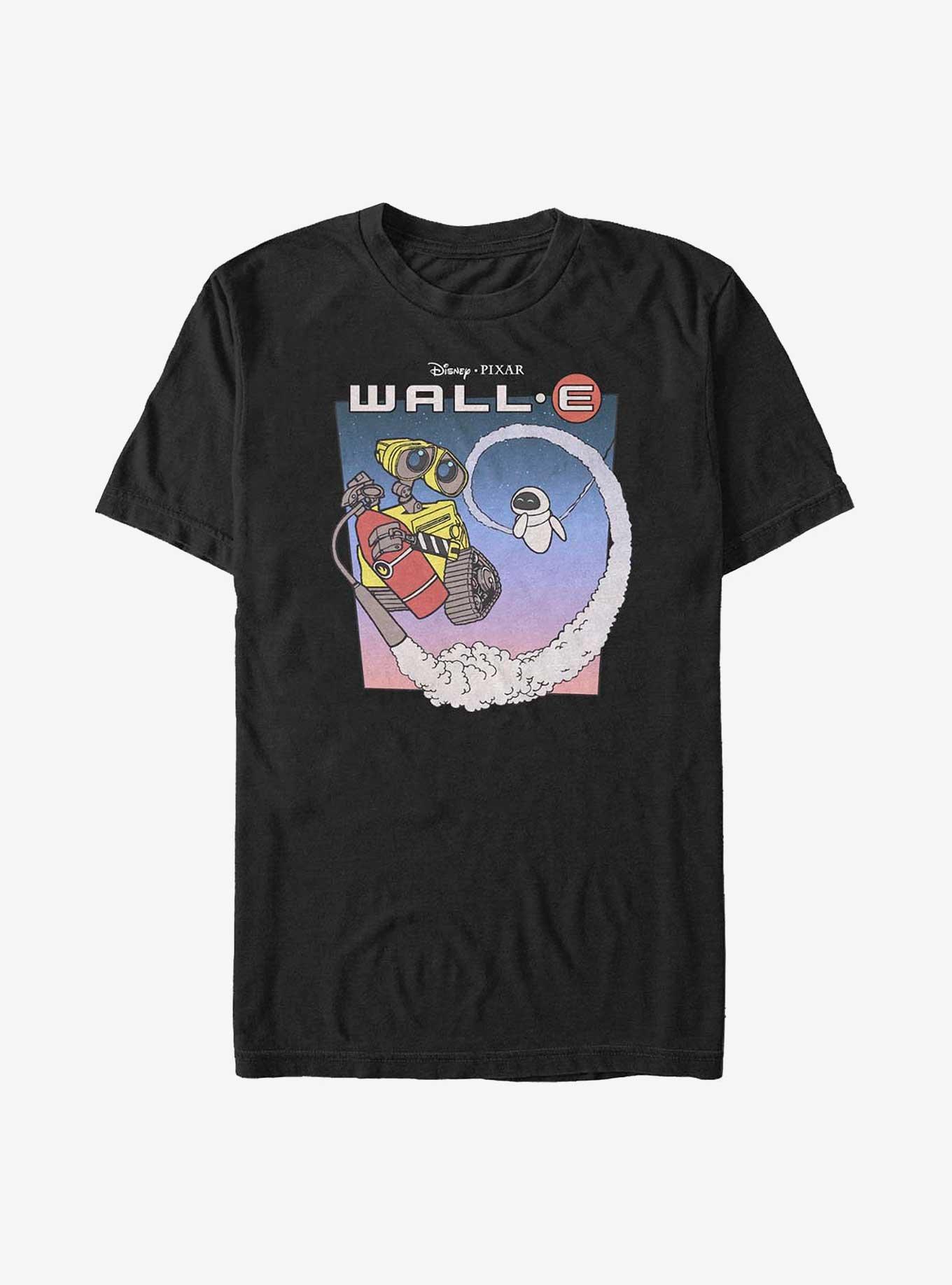 Disney Pixar Wall-E Walle And Eve In Space Big & Tall T-Shirt, BLACK, hi-res
