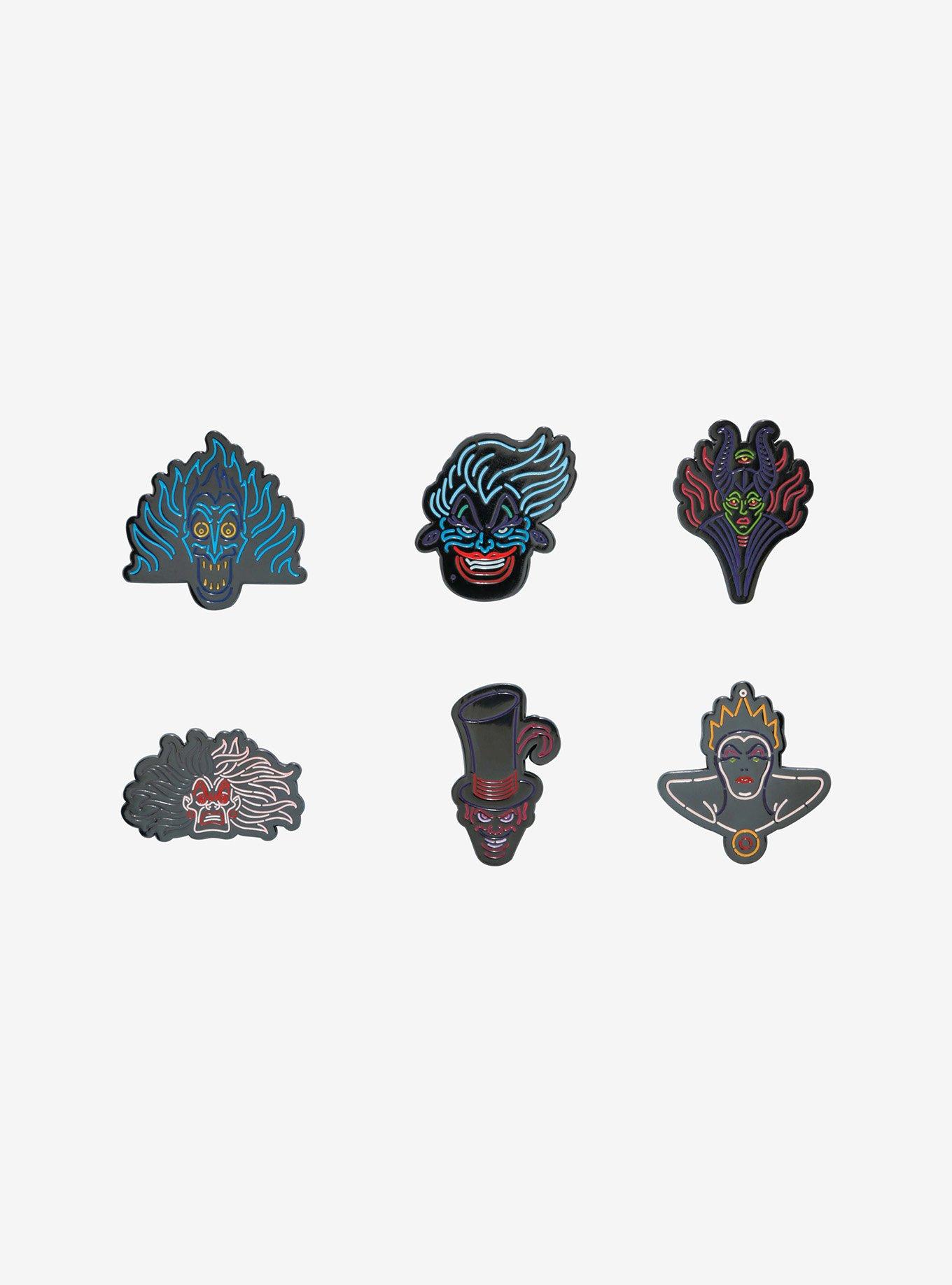 Disney Villains Neon Characters Blind Box Enamel Pin, , hi-res