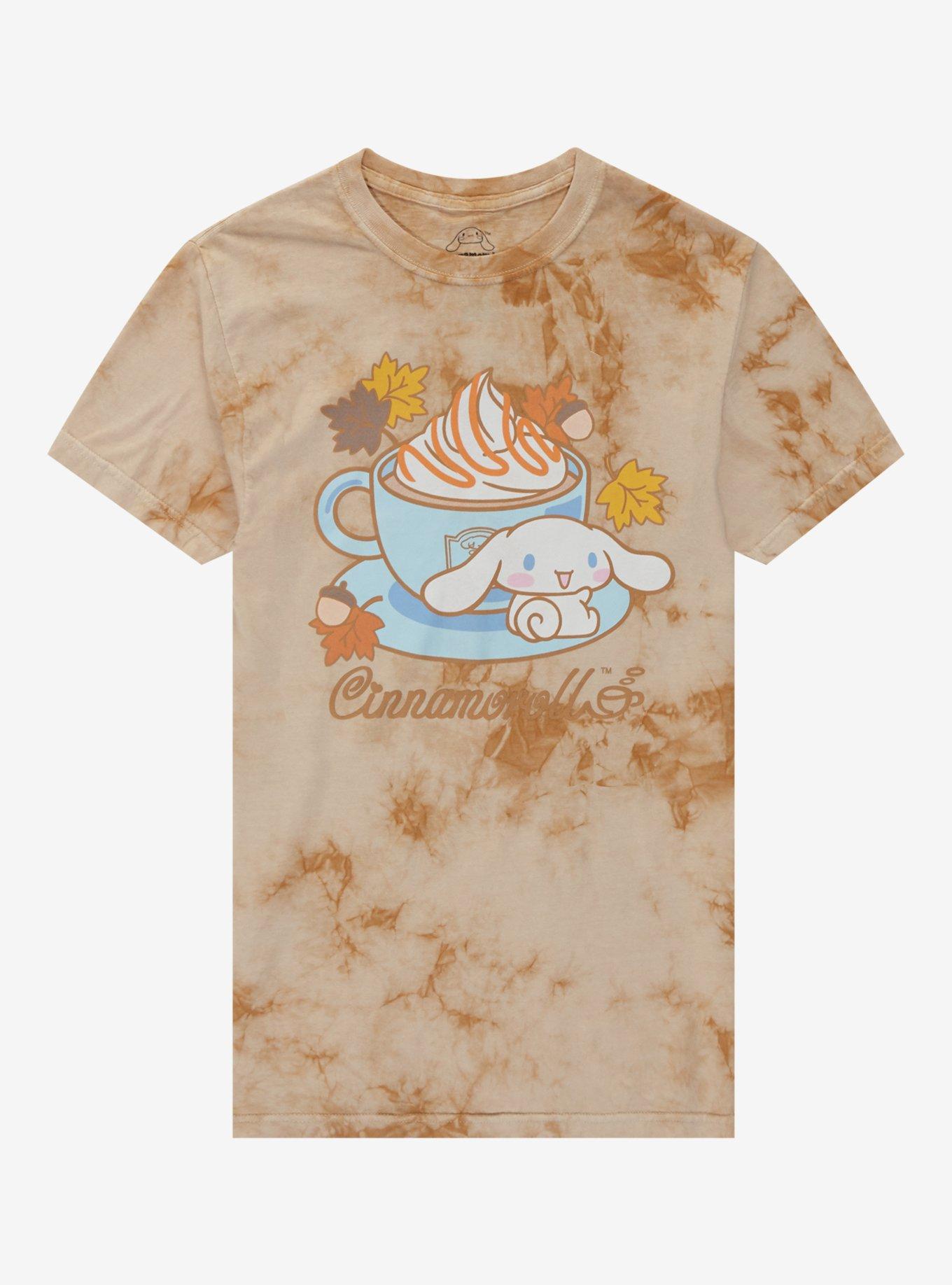 Cinnamoroll Fall Latte Tie-Dye Boyfriend Fit Girls T-Shirt