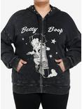 Betty Boop Biker Dark Wash Girls Hoodie Plus Size, , hi-res