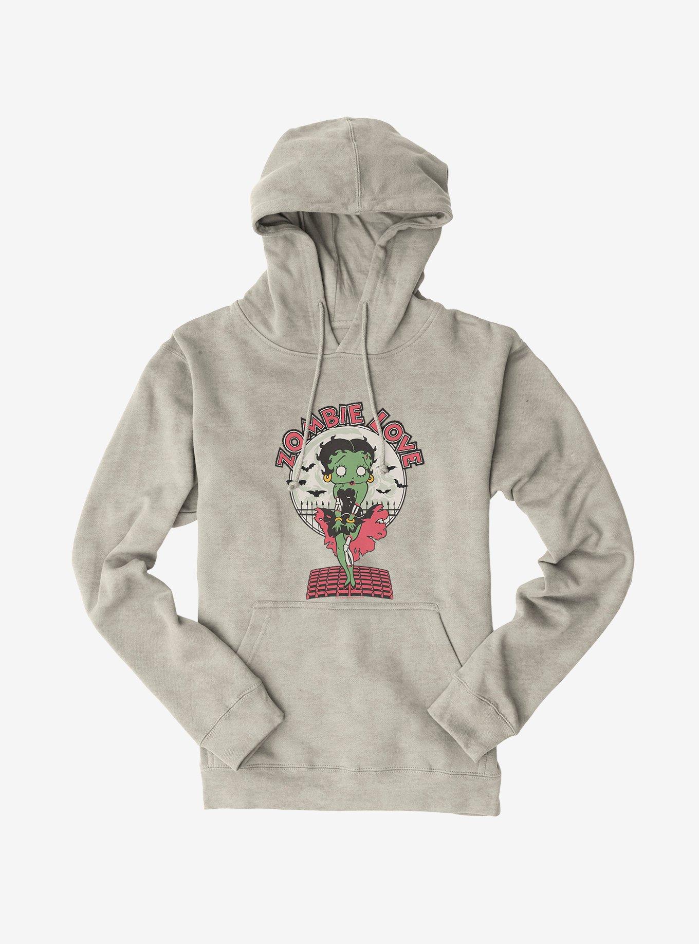 Betty Boop Zombie Betty Hoodie, OATMEAL HEATHER, hi-res