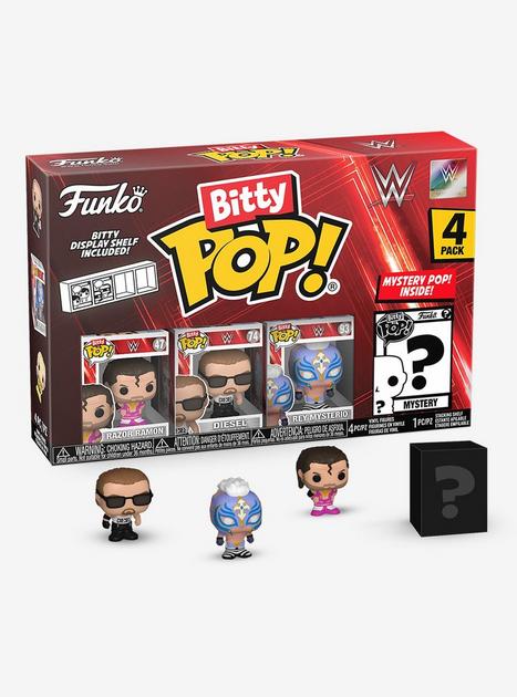 Funko Bitty Pop! Wwe - 4 Pack - Razor Ramon, Bitty Pop! Diesel, Bitty Pop! Rey Mysterio, And A Mystery Bitty Pop! Figure And A S