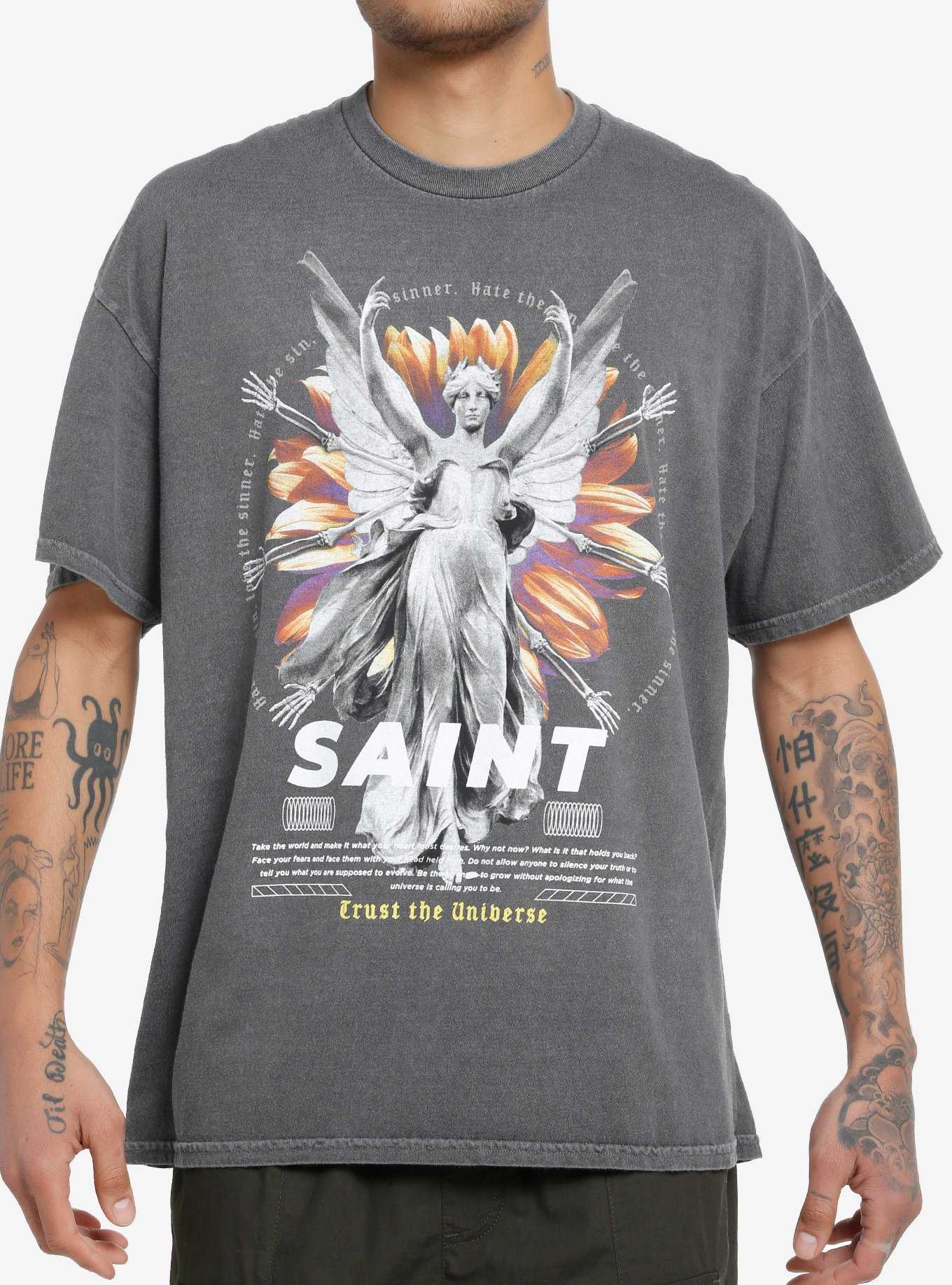 Cosmic Aura Saint Statue Oversized T-Shirt, , hi-res