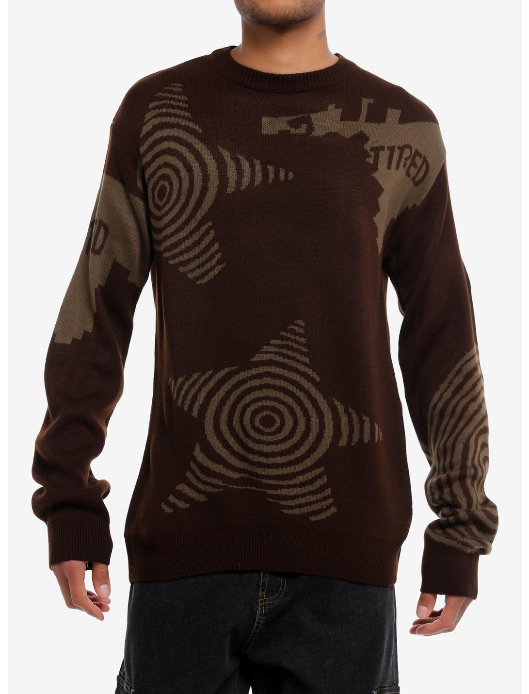 Grunge Swirl Star Intarsia Sweater, MULTI, hi-res