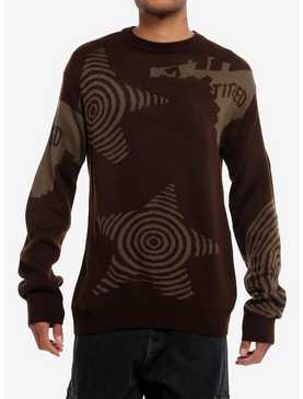Grunge Swirl Star Intarsia Sweater, , hi-res