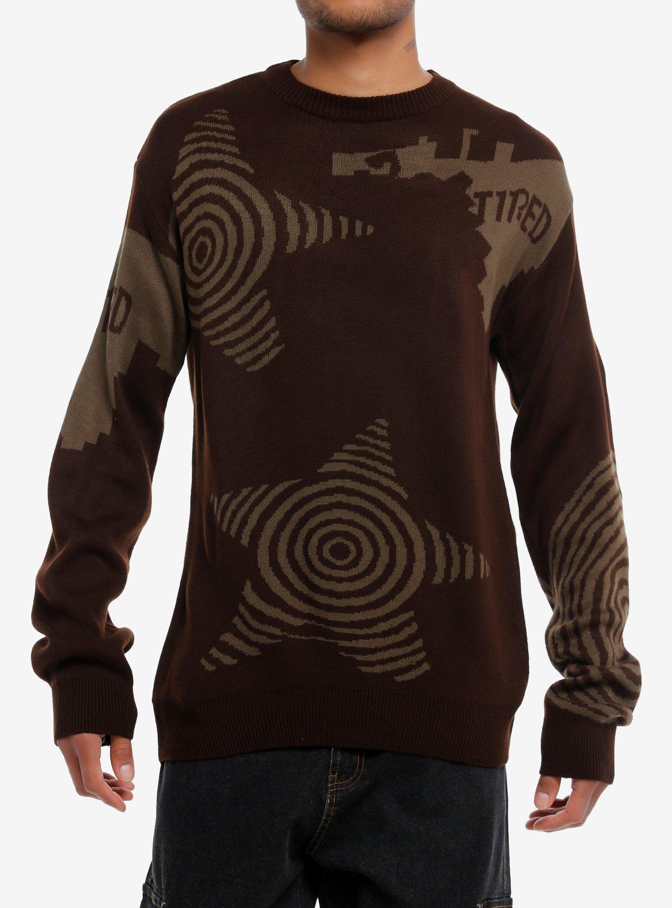 Grunge Swirl Star Intarsia Sweater, , hi-res