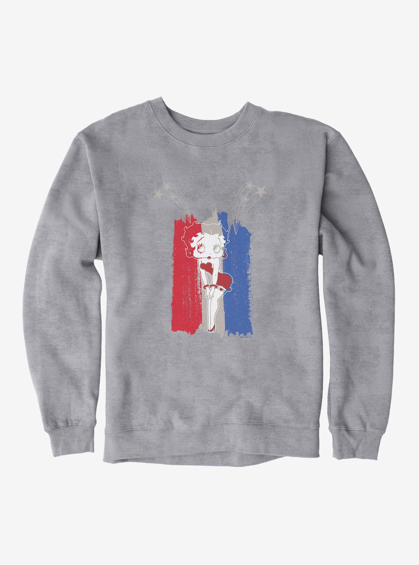 Betty Boop Red And Blue Fireworks Sweatshirt, , hi-res