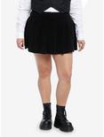 Social Collision Black Corduroy Pleated Skirt Plus Size, BLACK, hi-res