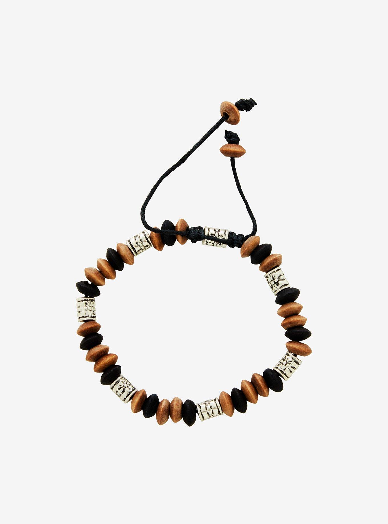 Thorn & Fable Wooden Bead Guys Cord Bracelet, , hi-res