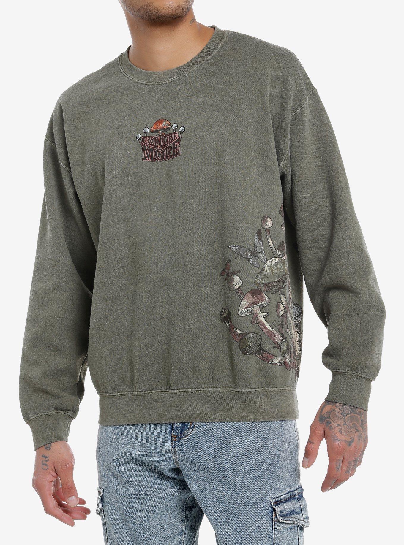 Mushroom Explore More Mineral Wash Sweatshirt, BROWN, hi-res