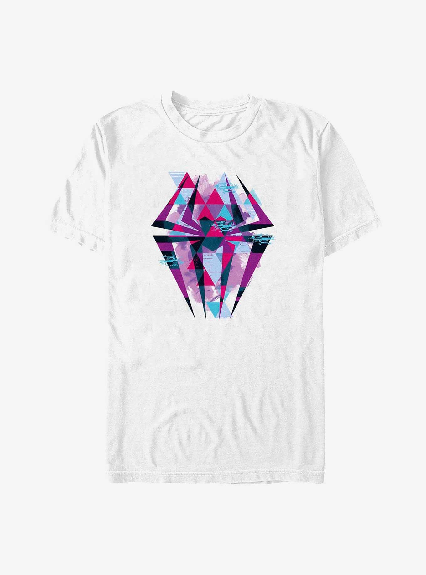 Marvel Spider-Man: Across the Spider-Verse Geometric Spider-Gwen and Miles Morales Symbol Big & Tall T-Shirt, WHITE, hi-res