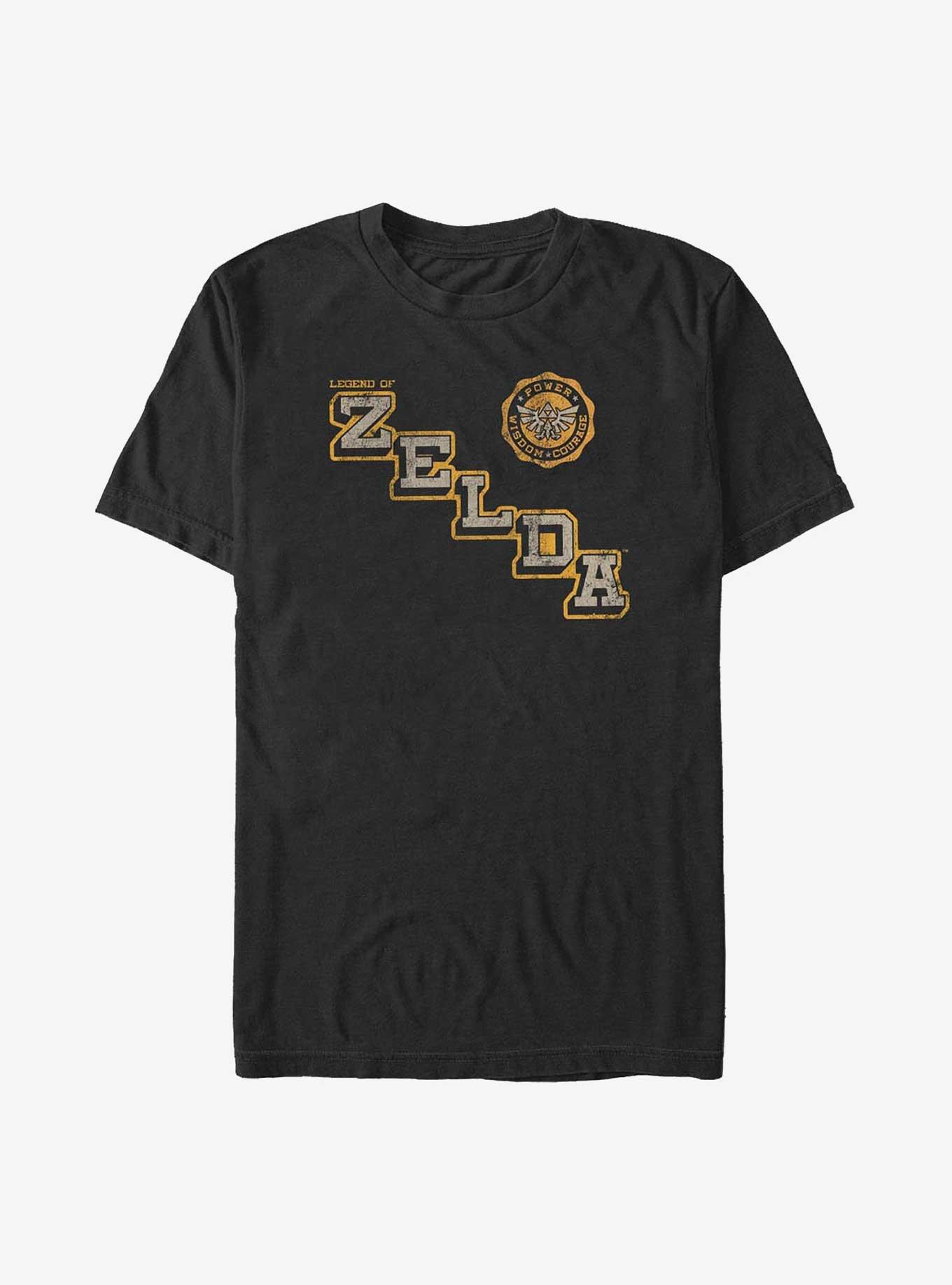 The Legend of Zelda Varsity Triforce Big & Tall T-Shirt, BLACK, hi-res