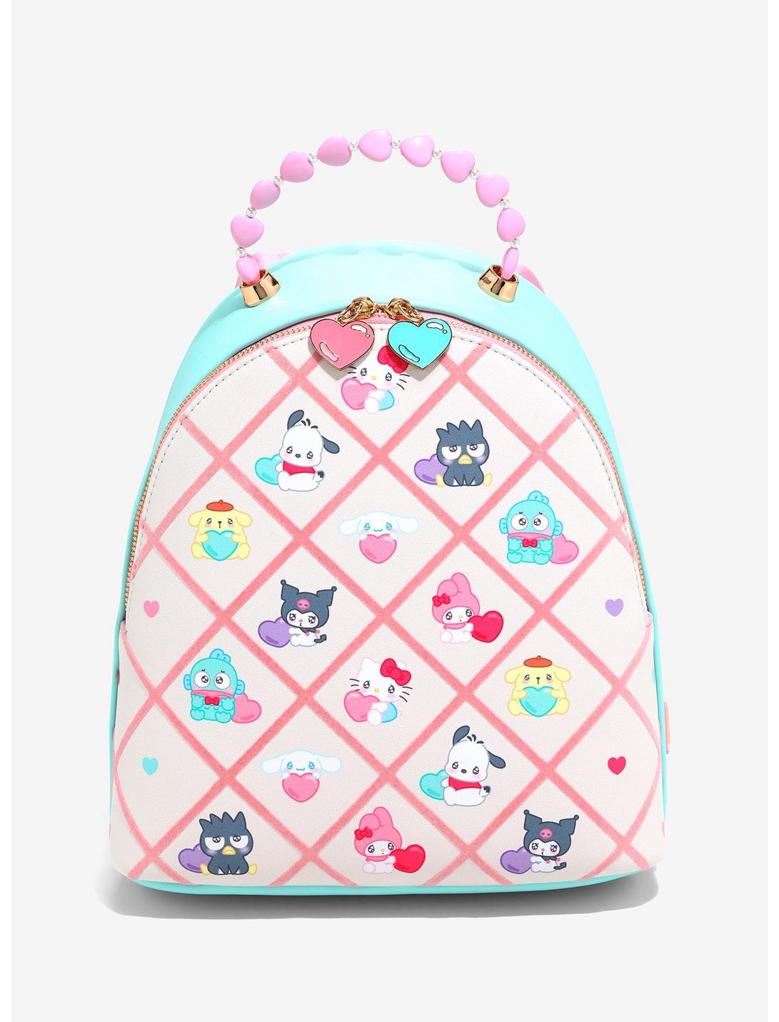 Sanrio Emo Kyun Plaid Charm Mini Backpack — BoxLunch Exclusive, , hi-res