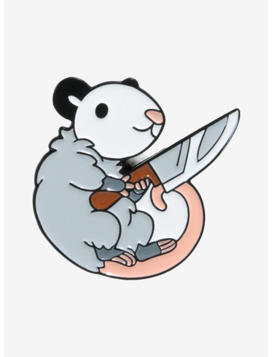 Possum With Knife Enamel Pin, , hi-res
