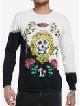 Social Collision® Animal Skull & Roses Split-Dye Long-Sleeve T-Shirt, IVORY, hi-res