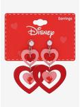Disney Minnie & Mickey Mouse Layered Heart Earrings - BoxLunch Exclusive, , hi-res