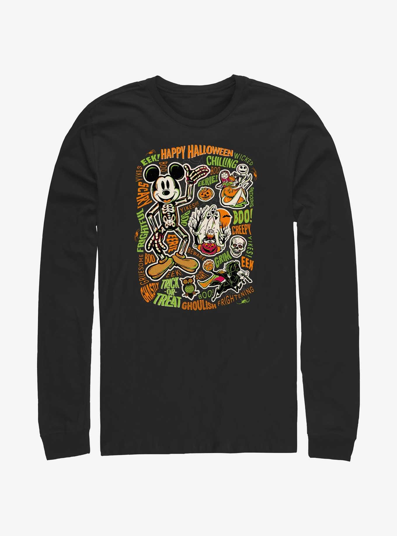 Disney100 Halloween Happy Halloween Skeleton Mickey Long-Sleeve T-Shirt, , hi-res