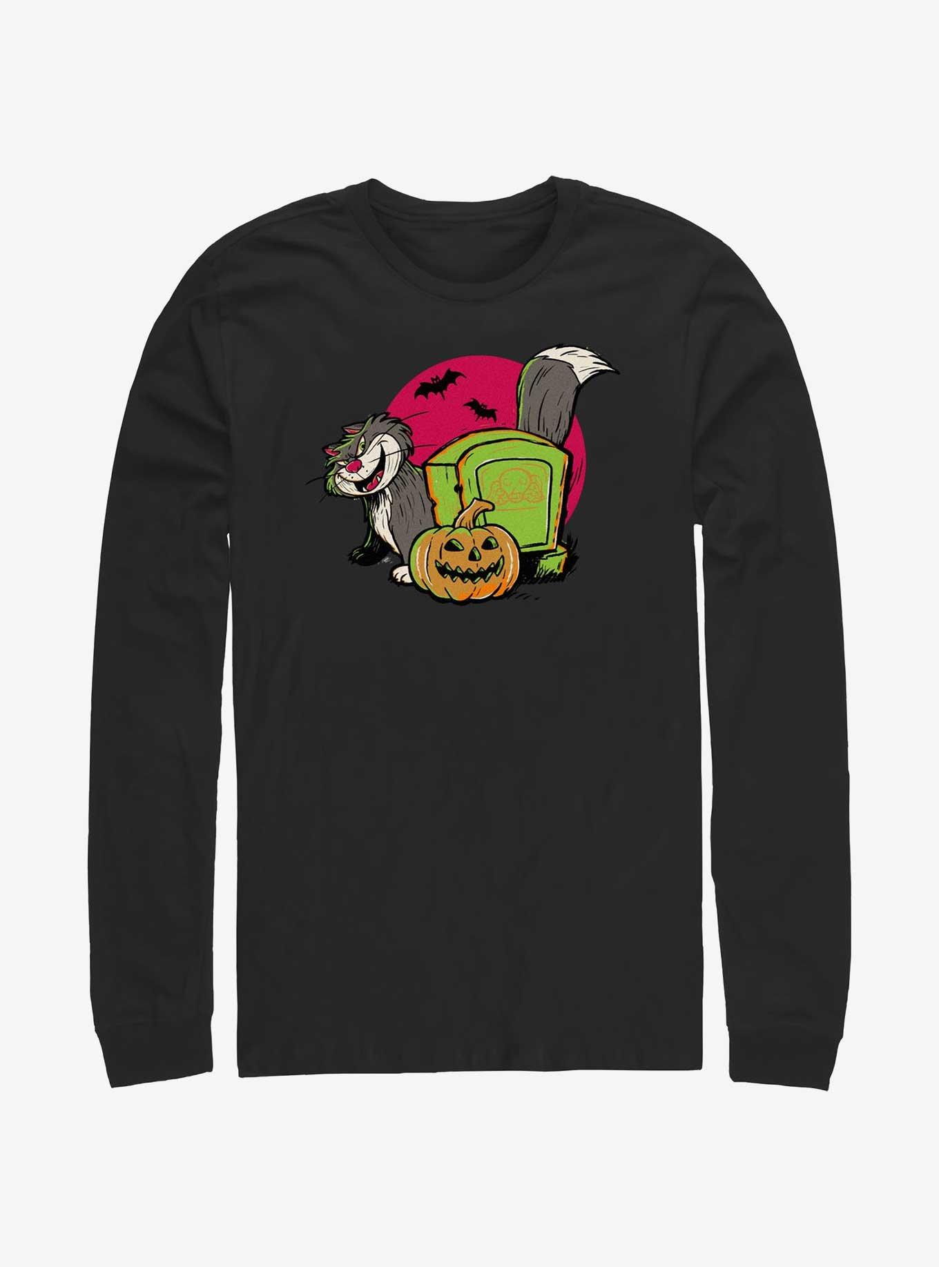 Disney100 Halloween Cat Lucifer Long-Sleeve T-Shirt, BLACK, hi-res