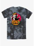 Disney100 Halloween Figaro Inside A Pumpkin Tie-Dye T-Shirt, BLKCHAR, hi-res
