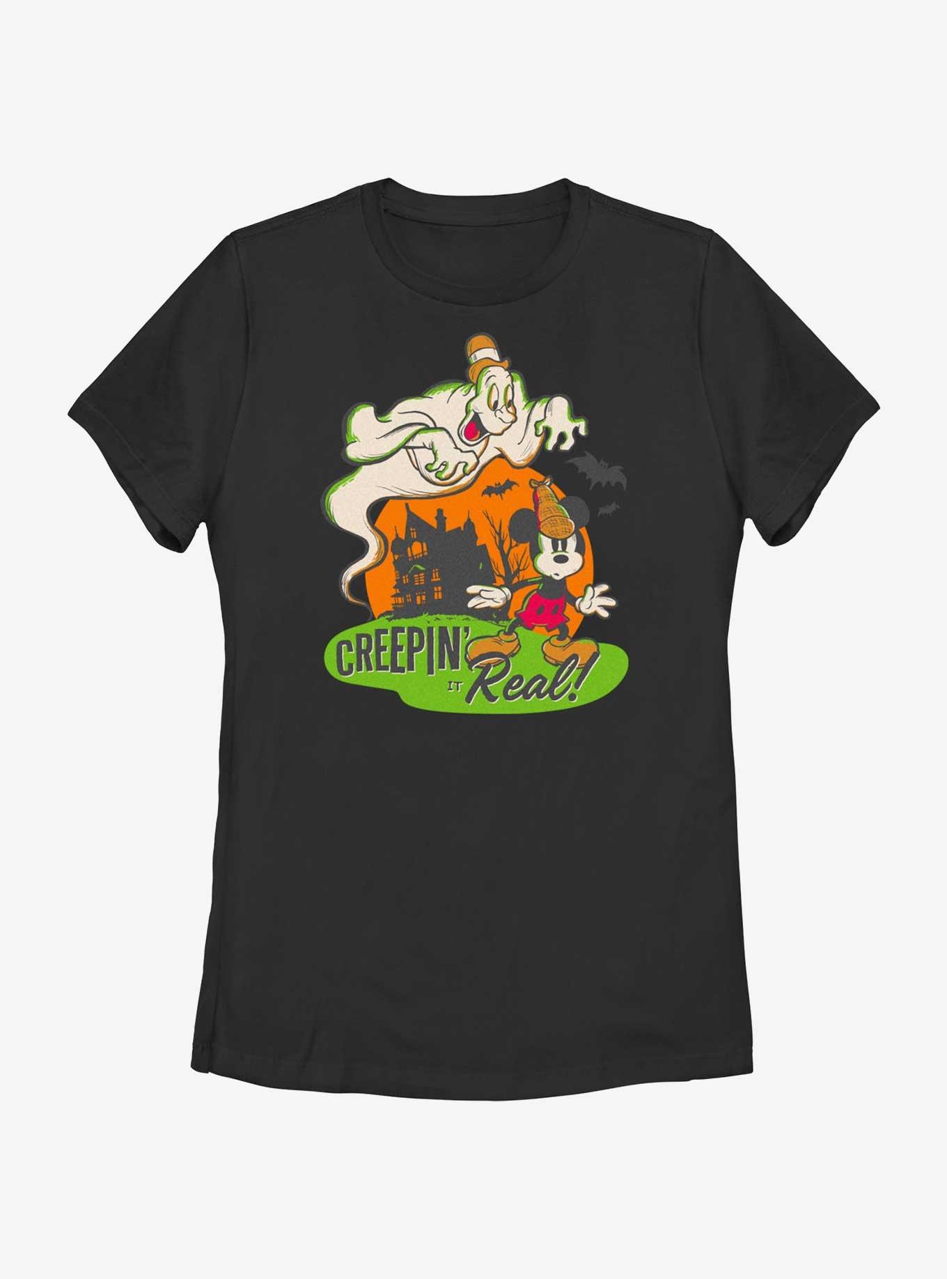 Disney100 Halloween Mickey Mouse Creepin' It Real Women's T-Shirt, BLACK, hi-res