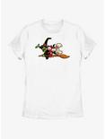 Disney100 Halloween Huey Dewey and Louie Flying Witch's Broom Women's T-Shirt, WHITE, hi-res