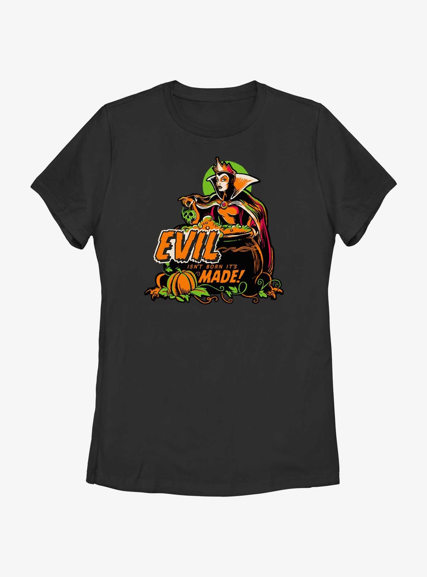 Disney100 Halloween Evil Isn't Born It's Made Women's T-Shirt, BLACK, hi-res