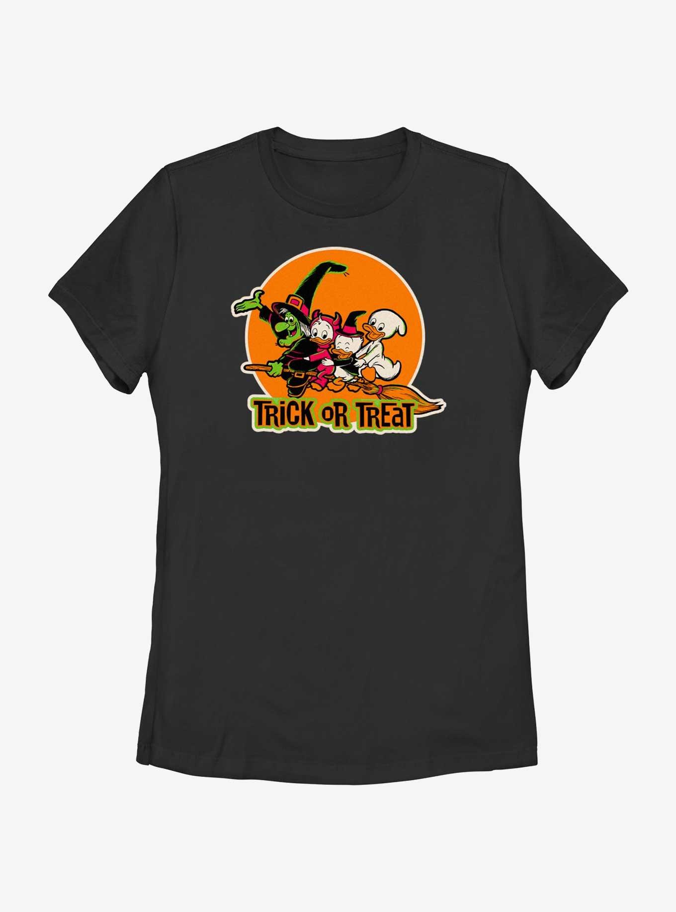 Disney100 Halloween Huey Dewey and Louie Trick or Treat Women's T-Shirt 