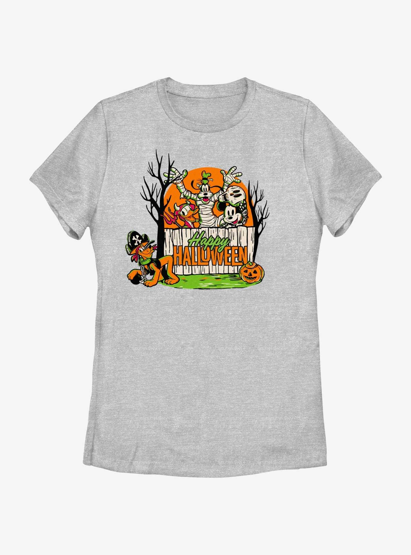 Disney100 Halloween Mickey Mouse Halloween Group Women's T-Shirt, ATH HTR, hi-res