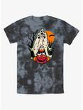 Disney100 Halloween Spooky Ghosts Scared Donald Tie-Dye T-Shirt, BLKCHAR, hi-res