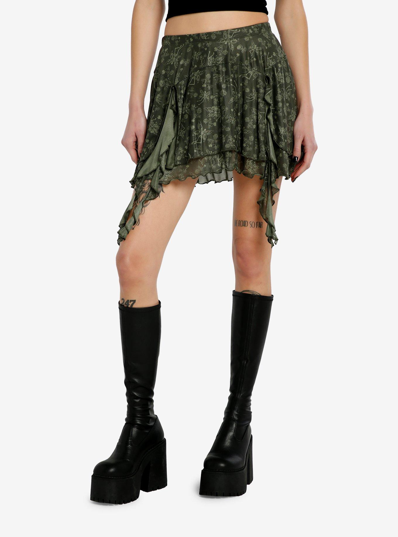 Thorn & Fable Skeleton Fairy Ruffle Mini Skirt, , hi-res