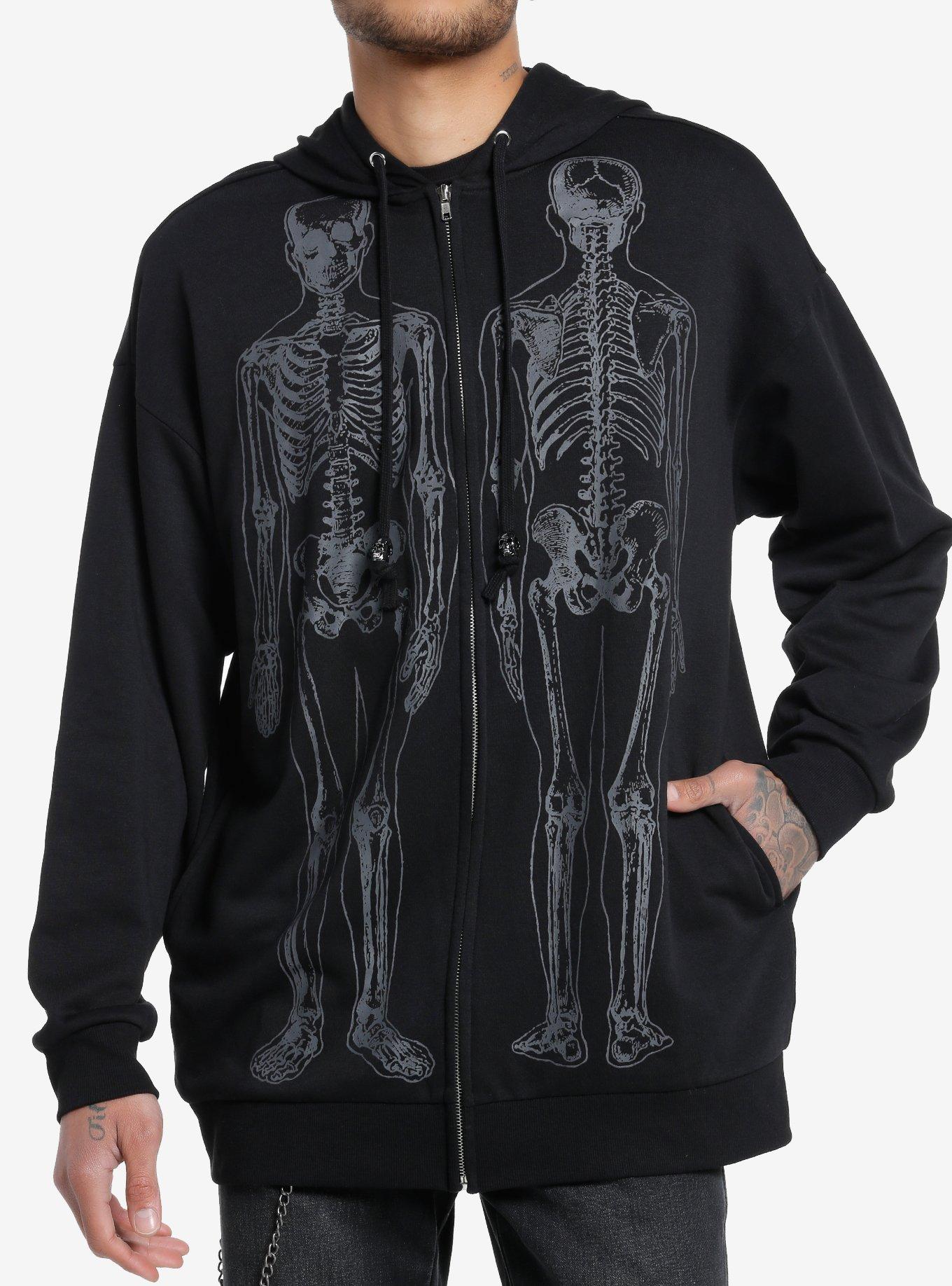 Skeleton hoodie zip up hot topic sale