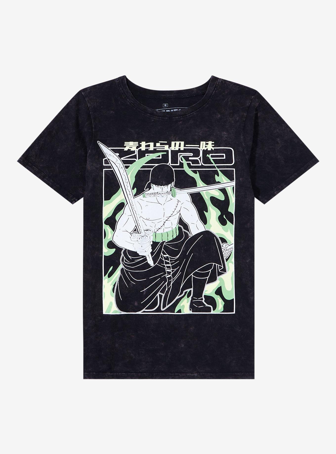 One Piece Zoro Flame Portrait Boyfriend Fit Girls T-Shirt, , hi-res