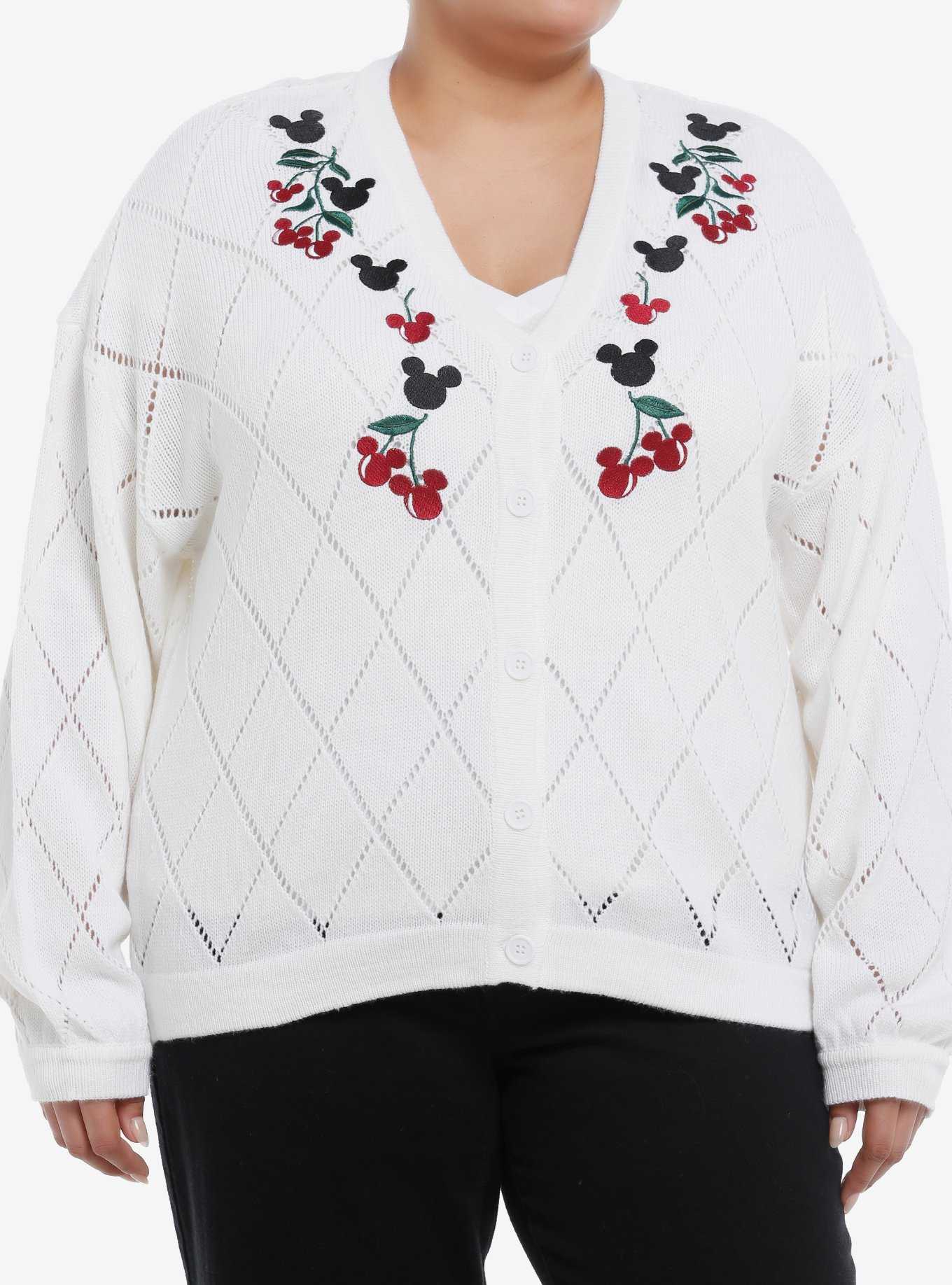 Her Universe Disney Mickey Mouse Cherry Knit Girls Cardigan Plus Size, , hi-res