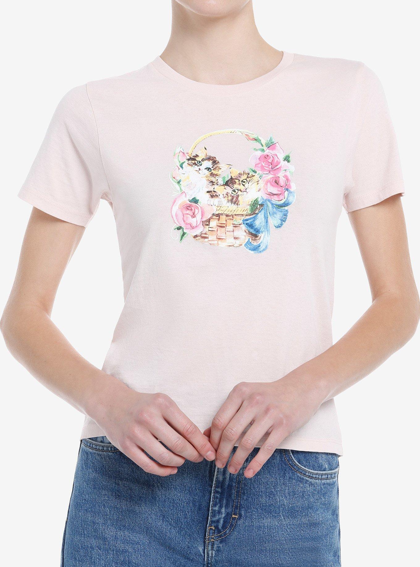 Flower Kitties Crop Girls T-Shirt By Friday Jr. | Hot Topic