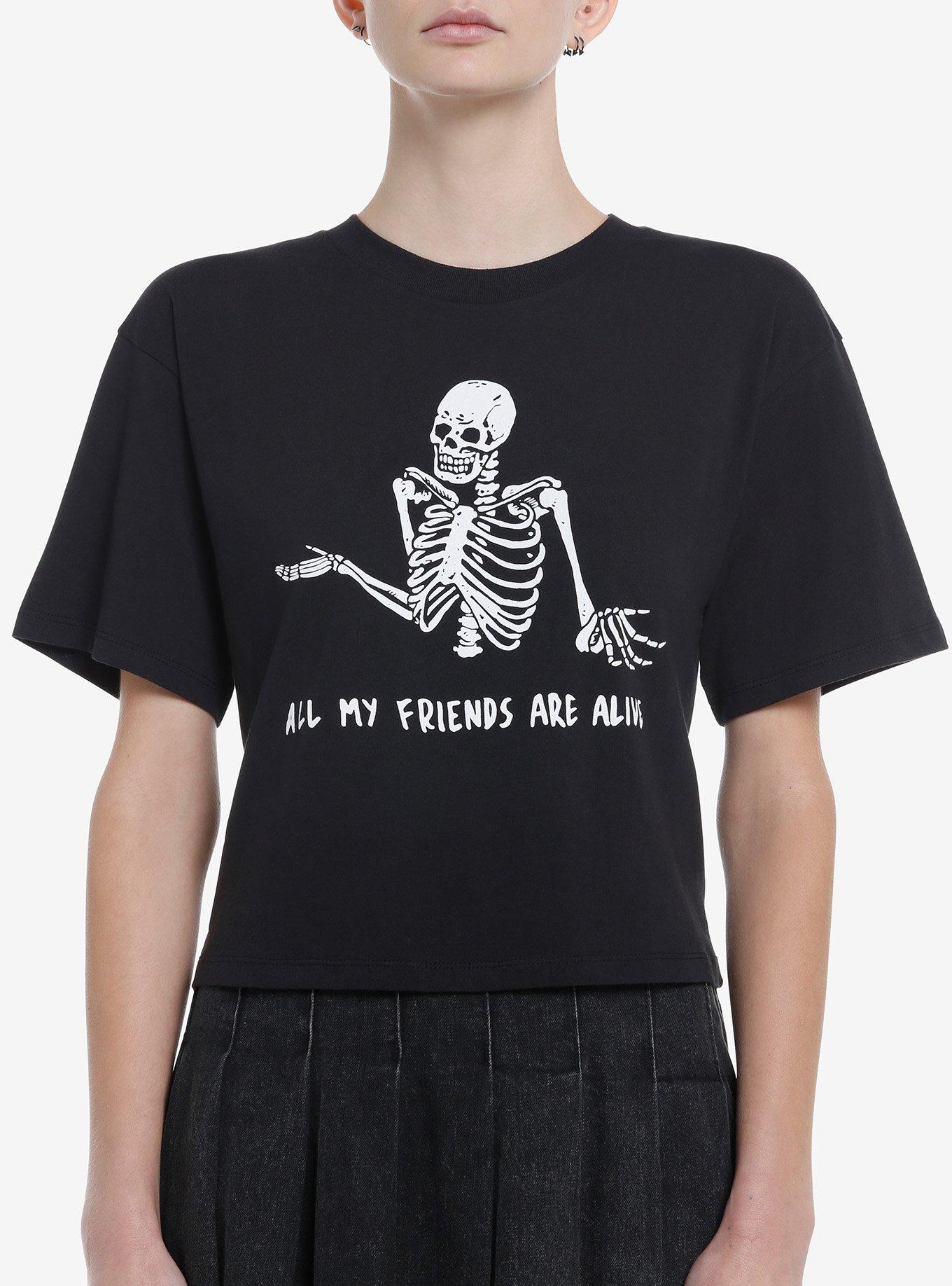 All My Friends Are Dead Girls Crop T-Shirt By Friday Jr.