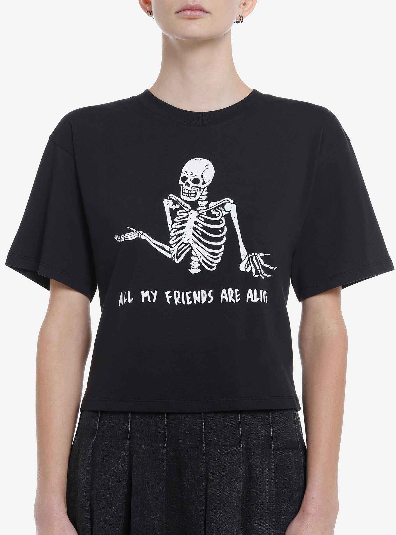 All My Friends Are Dead Girls Crop T-Shirt By Friday Jr., , hi-res
