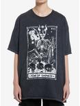 King Of Sadness Skeleton Tarot Card Girls Oversized T-Shirt, MULTI, hi-res
