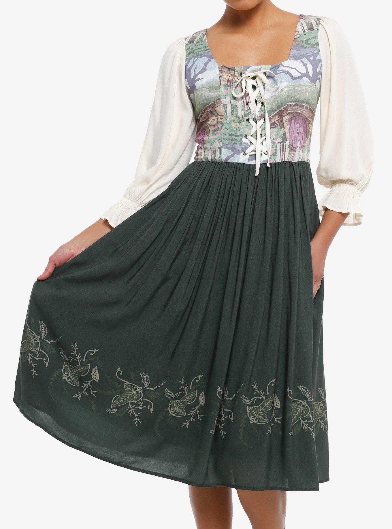 The Lord Of The Rings The Shire Hobbit Lace-Up Dress, , hi-res