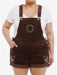 The Lord Of The Rings The One Ring Corduroy Shortalls Plus Size, BROWN, hi-res